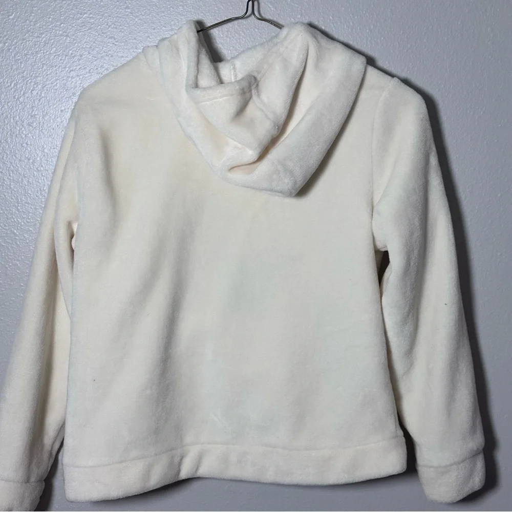 H&M Girls Kids White Cream Pullover Unicorn‎ Hoodie Sweater size 8/10.